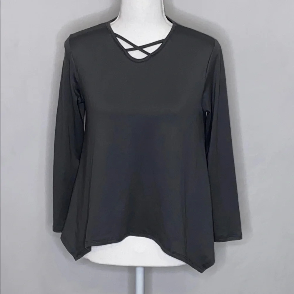 For All Seasons by Paper Crane Charcoal Top - XL